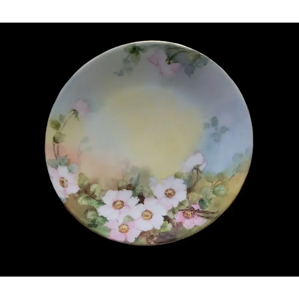 Antique Tressemann & Vogt marked T & V Limoges France‎ Plate Floral Stamped Mark